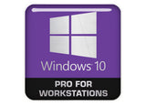 Windows 10 Pro para estaciones de trabajo Insignia/logotipo adhesivo de caja abovedada con efecto cromado de 1"x1"