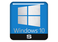 Windows 10 S 1"x1" Chrome Effect Domed Case Badge / Sticker Logo
