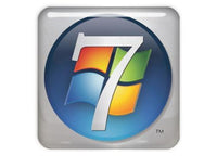 Windows 7 1"x1" Chrome Effect Domed Case Badge / Sticker Logo