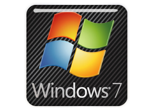 Insignia/logotipo adhesivo de caja abovedada con efecto cromado de 1"x1" de Windows 7