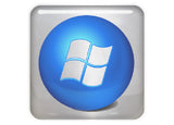 Diseño de Windows 8 #2 Insignia de caja abovedada con efecto cromado de 1"x1" / Logotipo adhesivo