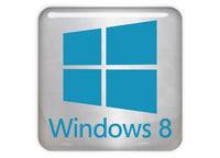 Diseño de Windows 8 n.° 3 Insignia/logotipo adhesivo de caja abovedada con efecto cromado de 1"x1"
