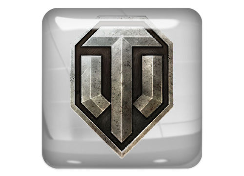 World Of Tanks Design #1 1"x1" Chrome Effect Domed Case Badge / Sticker Logo