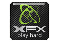 XFX Play Hard 1"x1" Efecto cromado Caja abovedada Insignia / Logotipo adhesivo