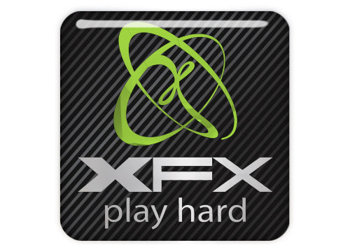XFX Play Hard 1"x1" Chrome Effect Domed Case Badge / Sticker Logo