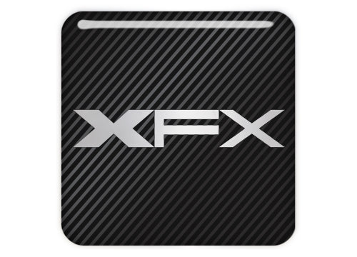 Insignia/logotipo adhesivo de caja abovedada con efecto cromado de 1"x1" de XFX