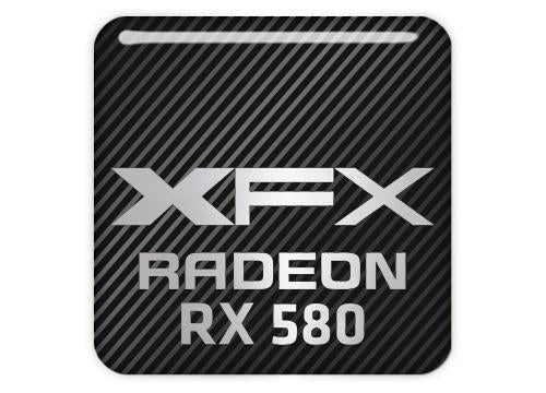 XFX Radeon RX 580 1"x1" Chrome Effect Domed Case Badge / Sticker Logo