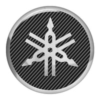 Yamaha 1.5" Diameter Round Chrome Effect Domed Case Badge / Sticker Logo
