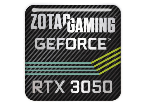 Zotac GeForce RTX 3050 1"x1" Chrome Effect Domed Case Badge / Sticker Logo
