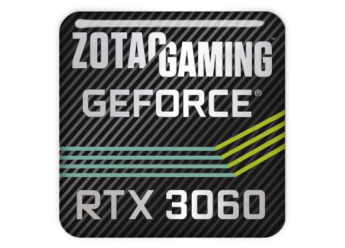 Zotac GeForce RTX 3060 1"x1" Chrome Effect Domed Case Badge / Sticker Logo