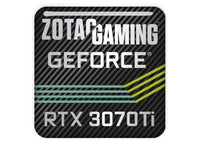 Zotac GeForce RTX 3070 Ti 1"x1" Badge de boîtier bombé effet chromé / Logo autocollant