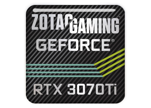 Zotac GeForce RTX 3070 Ti 1"x1" Chrome Effect Domed Case Badge / Sticker Logo