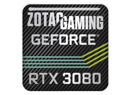 Zotac GeForce RTX 3080 1"x1" Chrome Effect Domed Case Badge / Sticker Logo