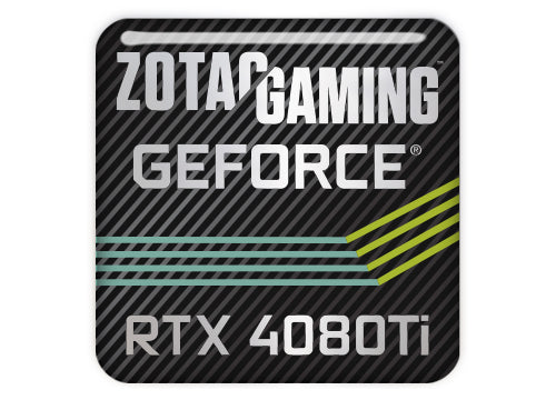 Zotac GeForce RTX 4080 Ti 1"x1" Chrome Effect Domed Case Badge / Sticker Logo