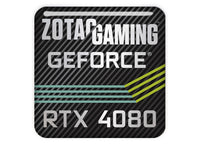 Zotac GeForce RTX 4080 1"x1" Badge de boîtier bombé effet chromé / Logo autocollant