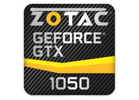 Zotac GeForce GTX 1050 1"x1" Chrome Effect Domed Case Badge / Sticker Logo