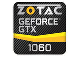 Zotac GeForce GTX 1060 1"x1" Insignia de caja abovedada con efecto cromado / Logotipo adhesivo
