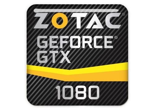 Zotac GeForce GTX 1080 1"x1" Chrome Effect Domed Case Badge / Sticker Logo