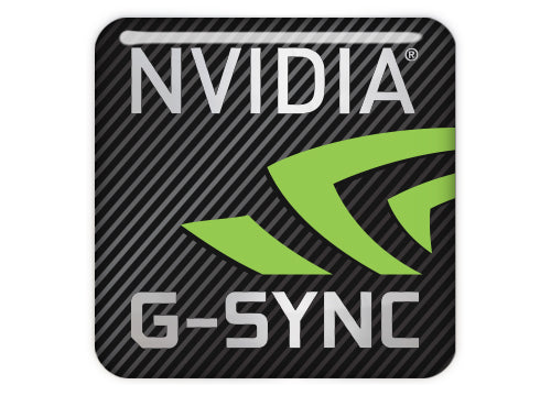 nVidia G-Sync 1"x1" Chrome Effect Domed Case Badge / Sticker Logo