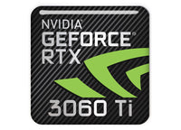 nVidia GeForce RTX 3060 Ti 1"x1" Chrome Effect Domed Case Badge / Sticker Logo