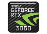 nVidia GeForce RTX 3060 1"x1" Badge de boîtier bombé effet chromé / Logo autocollant