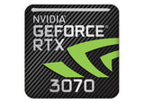 nVidia GeForce RTX 3070 1"x1" Estuche abovedado con efecto cromado Insignia / Logotipo adhesivo