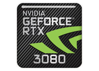 nVidia GeForce RTX 3080 1"x1" Chrome Effect Domed Case Badge / Sticker Logo