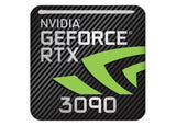 nVidia GeForce RTX 3090 1"x1" Estuche abovedado con efecto cromado Insignia/logotipo adhesivo