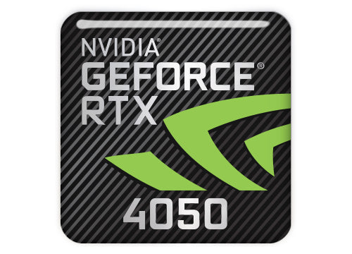 nVidia GeForce RTX 4050 1"x1" Chrome Effect Domed Case Badge / Sticker Logo