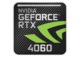 nVidia GeForce RTX 4060 1"x1" Badge de boîtier bombé effet chromé / Logo autocollant