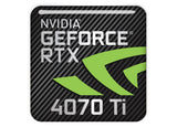 nVidia GeForce RTX 4070 Ti 1"x1" Chrome Effect Domed Case Badge / Sticker Logo