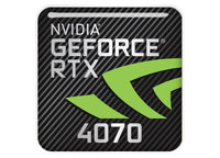 nVidia GeForce RTX 4070 1"x1" Chrome Effect Domed Case Badge / Sticker Logo
