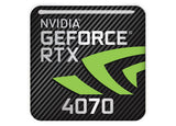 nVidia GeForce RTX 4070 1"x1" Badge de boîtier bombé effet chromé / Logo autocollant