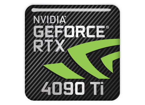 nVidia GeForce RTX 4090 Ti 1"x1" Chrome Effect Domed Case Badge / Sticker Logo