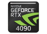 nVidia GeForce RTX 4090 1"x1" Badge de boîtier bombé effet chromé / Logo autocollant