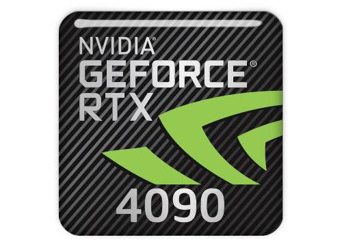 nVidia GeForce RTX 4090 1"x1" Chrome Effect Domed Case Badge / Sticker Logo