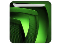 nVidia Logo Design #2 1"x1" Chrome Effect Domed Case Badge / Sticker Logo
