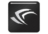nVidia "Claw" Black 1"x1" Chrome Effect Domed Case Badge / Sticker Logo