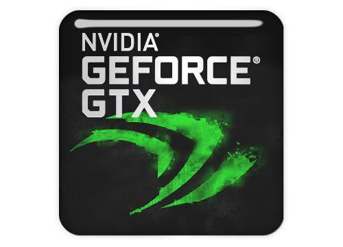 nVidia Logo GeForce GTX 1"x1" Chrome Effect Domed Case Badge / Sticker Logo