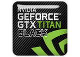 nVidia GeForce GTX TITAN NOIR 1"x1" Badge de boîtier bombé effet chromé / Logo autocollant