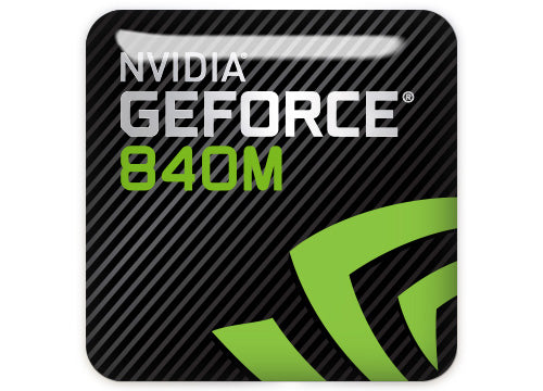 nVidia GeForce 840M 1"x1" Chrome Effect Domed Case Badge / Sticker Logo