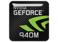 nVidia GeForce 940M 1"x1" Chrome Effect Domed Case Badge / Sticker Logo
