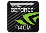 Insignia/logotipo adhesivo de carcasa abovedada con efecto cromado de 1"x1" para nVidia GeForce 940M