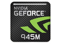 nVidia GeForce 945M 1"x1" Chrome Effect Domed Case Badge / Sticker Logo