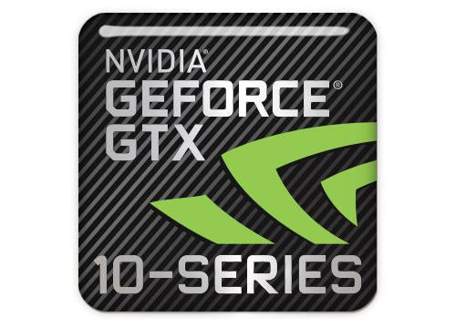 nVidia GeForce GTX 10-Series 1"x1" Chrome Effect Domed Case Badge / Sticker Logo