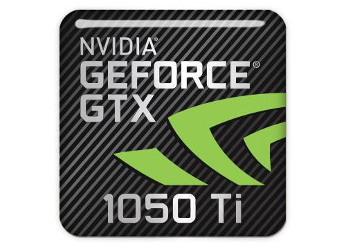 nVidia GeForce GTX 1050 Ti 1"x1" Chrome Effect Domed Case Badge / Sticker Logo