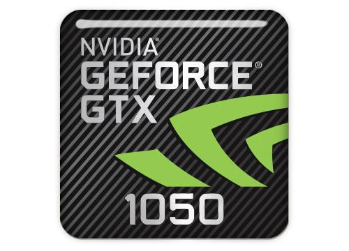 nVidia GeForce GTX 1050 1"x1" Chrome Effect Domed Case Badge / Sticker Logo
