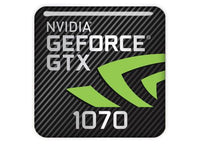 nVidia GeForce GTX 1070 1"x1" Chrome Effect Domed Case Badge / Sticker Logo