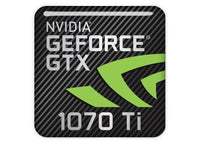 nVidia GeForce GTX 1070 Ti 1"x1" Chrome Effect Domed Case Badge / Sticker Logo