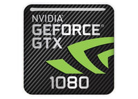 nVidia GeForce GTX 1080 1"x1" Chrome Effect Domed Case Badge / Sticker Logo